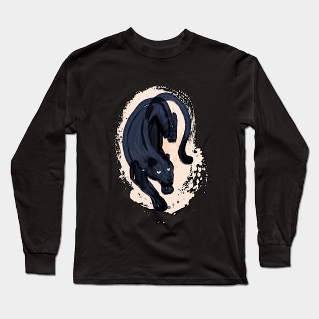 Painterly Panther Long Sleeve T-Shirt by Rebelform